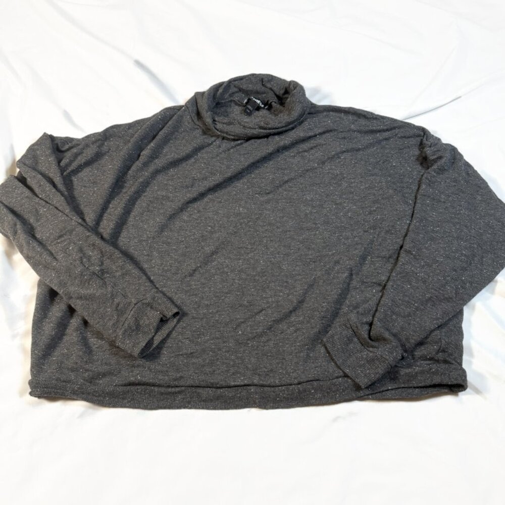Express Cropped Turtleneck Sweater Gray Glitter Women's Small Longsleeve